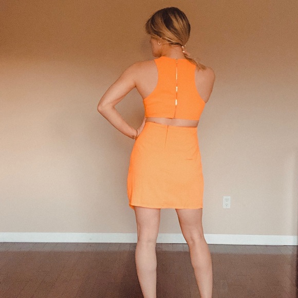 Neon Orange Party Dress - Picture 3 of 4